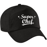 Super chef cadeau pet / baseball cap zwart voor dames en volwassenen - cadeau pet chef / baas