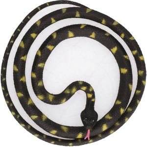 Speelgoed slangen grote Python zwart 137 cm - Rubberen/plastic speelgoed slang