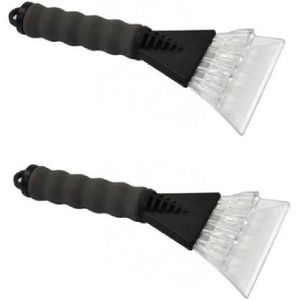 2x IJskrabbers soft grip grijs 25 cm - Autoraamkrabbers - Auto winter accessoires