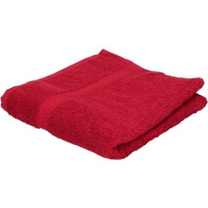 Voordelige handdoek rood 50 x 100 cm 420 grams - Badkamer textiel badhanddoeken