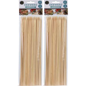 200x Bamboe houten sate prikkers/spiezen 30 cm - Vleespennen - BBQ spiezen - Cocktail prikkers