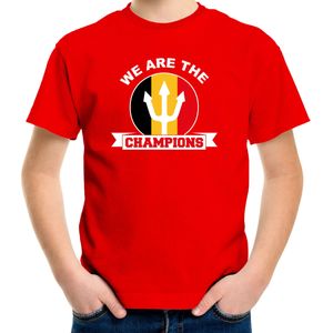 Rood Belgie fan t-shirt voor kinderen - we are the champions - Belgische supporter / EK/ WK shirt / outfit