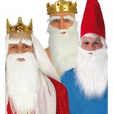 4x Stuks lange witte verkleed baarden met snor - Tovenaarbaard - Kabouterbaarden - Kerstman baard - Sinterklaas baard