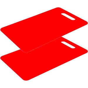 Excellent Houseware snijplank - 2x - rood - kunststof - 24 x 15 cm