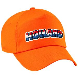 Oranje Holland fan pet / cap met Nederlandse vlag - kinderen - EK / WK / Koningsdag - supporter petje / kleding