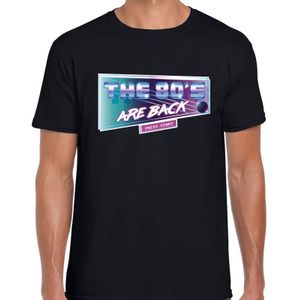 Eighties The 80s are back t-shirt zwart voor heren - disco thema outfit / feest shirt kleding