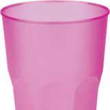 Santex drinkglazen frosted - fuchsia roze - 12x - 420 ml - onbreekbaar kunststof - Cocktailglazen