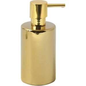 Spirella zeeppompje/dispenser Sienna - glans goud - porselein - 16 x 7 cm - 300 ml - badkamer/toilet/keuken