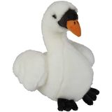 Pluche kleine knuffel dieren Witte Zwaan vogel van 18 cm - Speelgoed knuffels zwanen/vogels - Leuk als cadeau voor kinderen