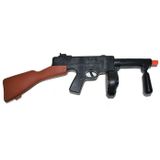 2x stuks verkleed speelgoed wapens gangsters machinepistool zwart 50 cm - Tommygun geweer - Boef/Al Capone
