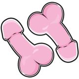 6x stuks Confetti kanon roze penissen 28 cm - vrijgezellefeestje feestartikelen - dames