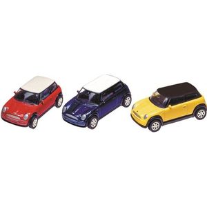 Modelauto Mini Cooper 7 cm Geel