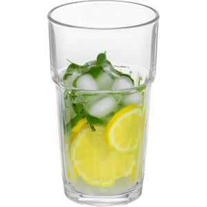 Vivalto Waterglazen/drinkglazen - 6x - transparant - kristalglas - stapelbaar - 370 ml