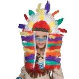 Indiaan verkleed accessoire set hoofdtooi en bijl - Carnaval verkleed accessoires indiaan