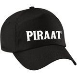 Piraat verkleed pet zwart voor dames en heren - piraten baseball cap - carnaval verkleedaccessoire voor kostuum