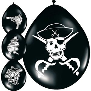 40x stuks Piraten ballonnen versiering - Feestartikelen piraat thema