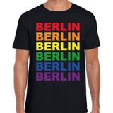 Regenboog Berlin gay pride / parade zwart t-shirt voor heren - LHBT evenement shirts kleding / outfit