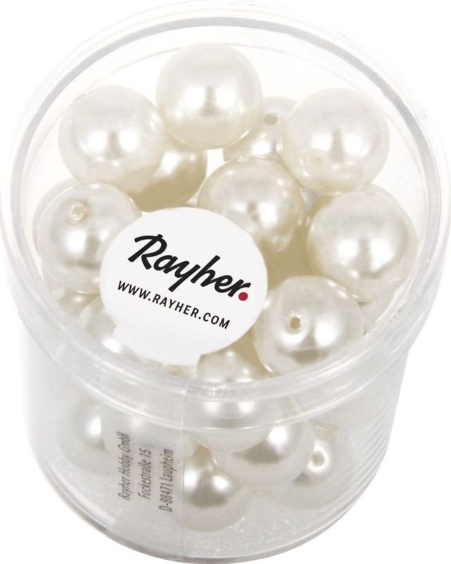 35x stuks glaskralen parels wit / parelmoer 10 mm - DIY sieraden maken - Kralen rijgen hobby materiaal