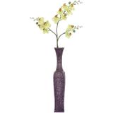 Mica Decorations Kunstbloemen boeket Orchidee - 8 stelen - lichtgeel - 75 cm - Kunst zijdebloemen