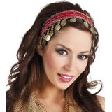 Buikdanseres hoofdband/diadeem rood dames verkleedaccessoire