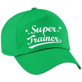 Bellatio Decorations cadeau pet/cap voor volwassenen - Super Trainer - groen - geweldige coach