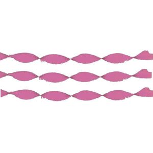3x Crepe papier slingers 6 meter roze - feestslingers