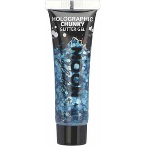 Moon Creations Chunky glittergel voor lichaam en gezicht - blauw - 12 ml - Glitter schmink