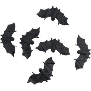 Chaks nep vleermuizen 10 cm - zwart - 24x stuks - griezel/horror thema decoratie dieren