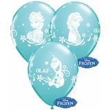 Blauwe Frozen ballonnen 12x stuks - Feestartikelen en versiering