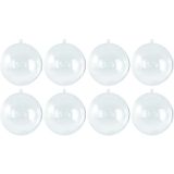 40x ransparante hobby/DIY kerstballen 7 cm - Knutselen - Kerstballen maken hobby materiaal/basis materialen