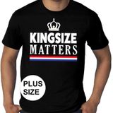 Zwart Kingsday / Koningsdag Kingsize Matters grote maten shirt heren - Oranje kleding