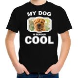 Shar pei honden t-shirt my dog is serious cool zwart - kinderen - Shar peis liefhebber cadeau shirt - kinderkleding / kleding
