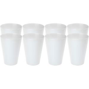 Juypal drinkbekers - 12x - wit - kunststof - 430 ml - herbruikbaar - BPA-vrij