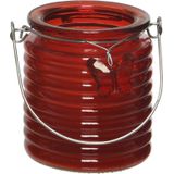 Set van 3x stuks citronella anti muggen kaarsen windlicht blauw, roze en rood 20 branduren