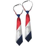 2x stuks stropdas vlag Nederland kleuren - Holland fans/supporters verkleedkleding