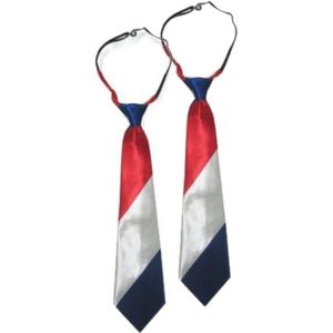 2x stuks stropdas vlag Nederland kleuren - Holland fans/supporters verkleedkleding