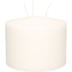 Witte multi lonten kaars 15 x 12 cm 104 branduren - Geurloze kaarsen wit - Woondecoraties