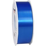 2x XL Hobby/decoratie blauwe kunststof sierlinten 4 cm/40 mm x 91 meter- Luxe kwaliteit - Cadeaulint kunststof lint/ribbon