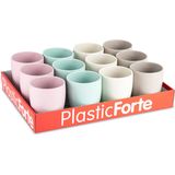 Plasticforte 24x Gekleurde drinkbekers/mokken - kunststof - 375 ml - onbreekbaar - Limonade bekers