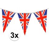 3x Union Jack vlaggenlijn 7 meter