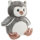 Items speelgoed Uil vogel knuffeldier van zachte pluche - grijs - 23 cm