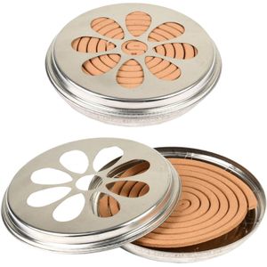 Blik met 10 stuks citronella wierook spiralen - 2x - 14 cm - 6-12 branduren - anti-muggen