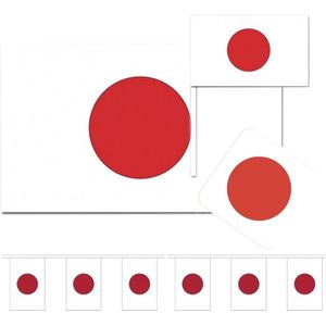 Feestartikelen Japan versiering pakket - Japan landen thema decoratie - Japanse vlag