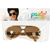 Atosa Verkleed bril Elvis/rockster - goud - kunststof - Rock and roll thema accessoires