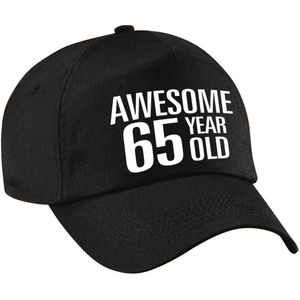 Awesome 65 year old verjaardag pet / cap zwart voor dames en heren - baseball cap - verjaardags cadeau - petten / caps