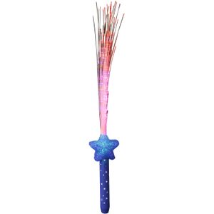 Licht toverstaf - blauw - magische LED verlichting - fiberstick stervormig