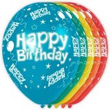 15x Happy Birthday party helium ballonnen 30 cm - Feestartikelen/versieringen verjaardag