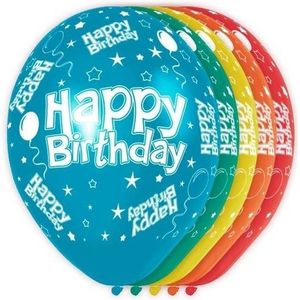 15x Happy Birthday party helium ballonnen 30 cm - Feestartikelen/versieringen verjaardag