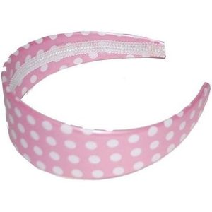Rock n Roll diadeem/haarband - roze met witte stippen - one size - Verkleed accessoires