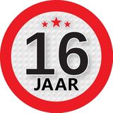 Cadeau/kado wit rond blik 16 jaar 10 cm - Snoepblikken - Cadeauverpakking voor verjaardag/jubileum